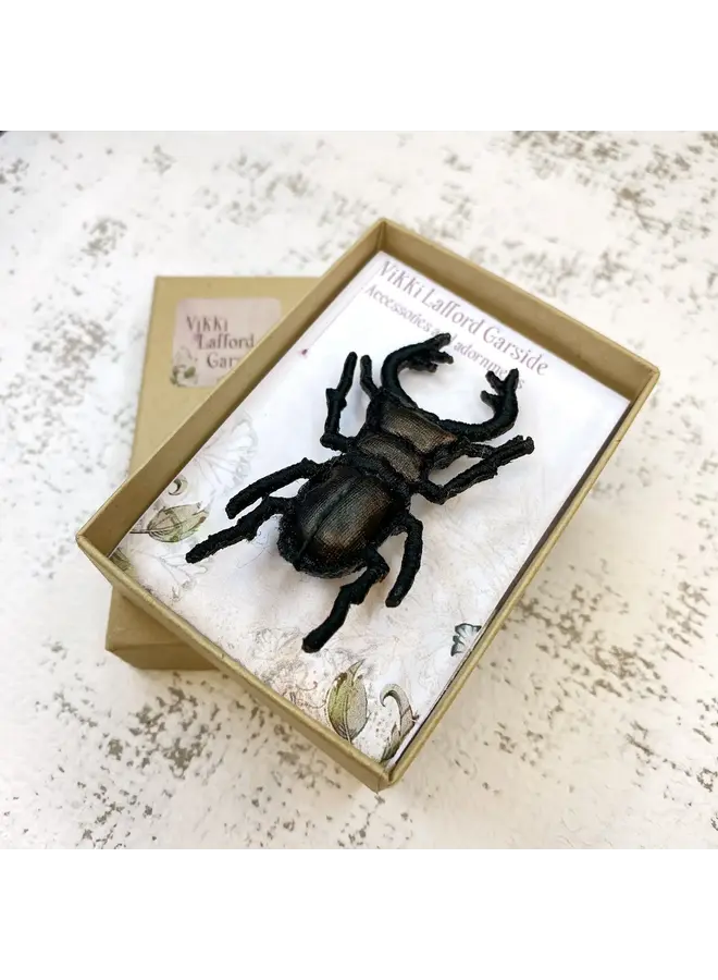 Stag Beetle Embroidered Brooch 161