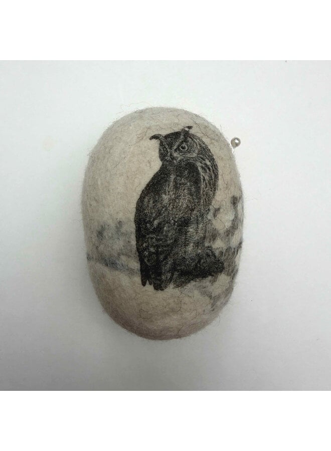 Owl Medium Felt Pebble 005