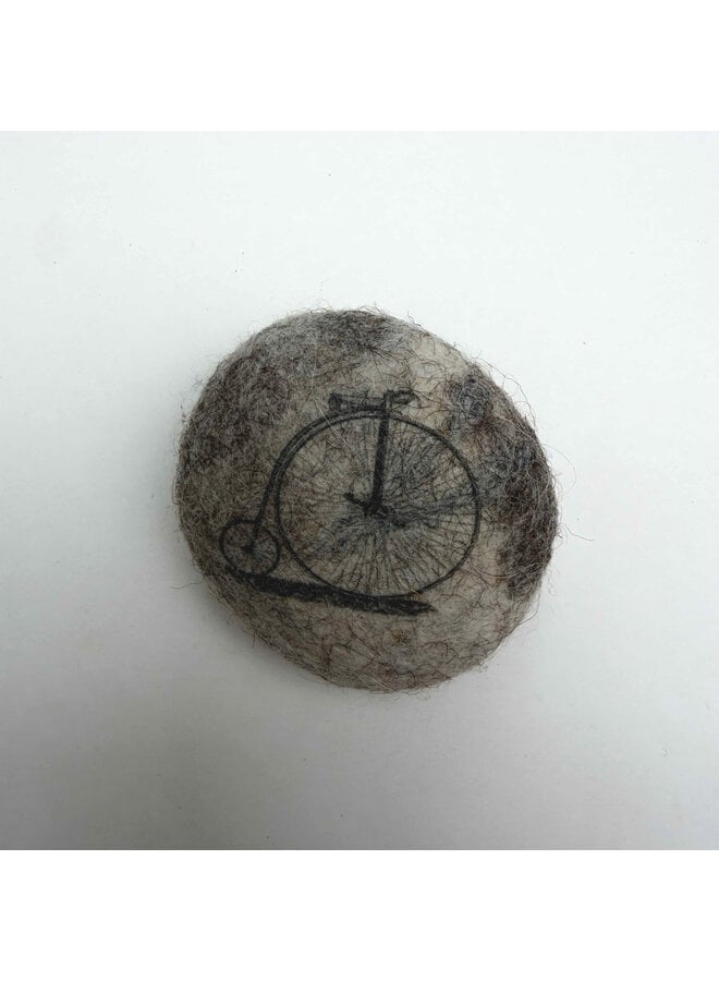 Bicycle Small Felt Pebble Brooch 013