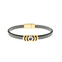 Gold Moon GreyLeather Bracelet