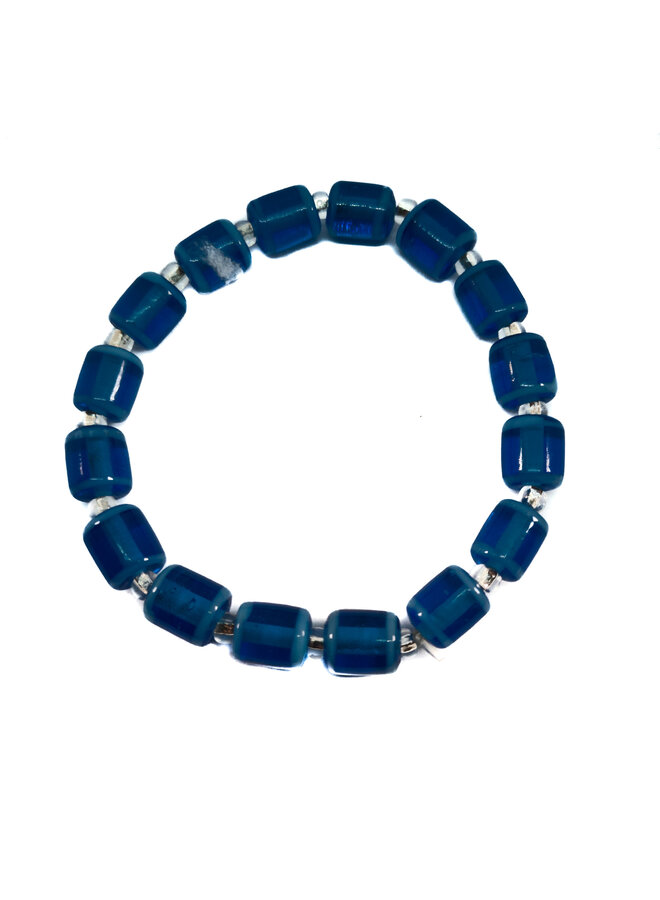 Bracelet Glass Tubes blue - 0.19