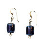 Earring Glass cylinder purple - 0.4
