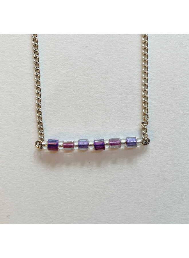 Necklace Capsule Bead Purple - 0.4
