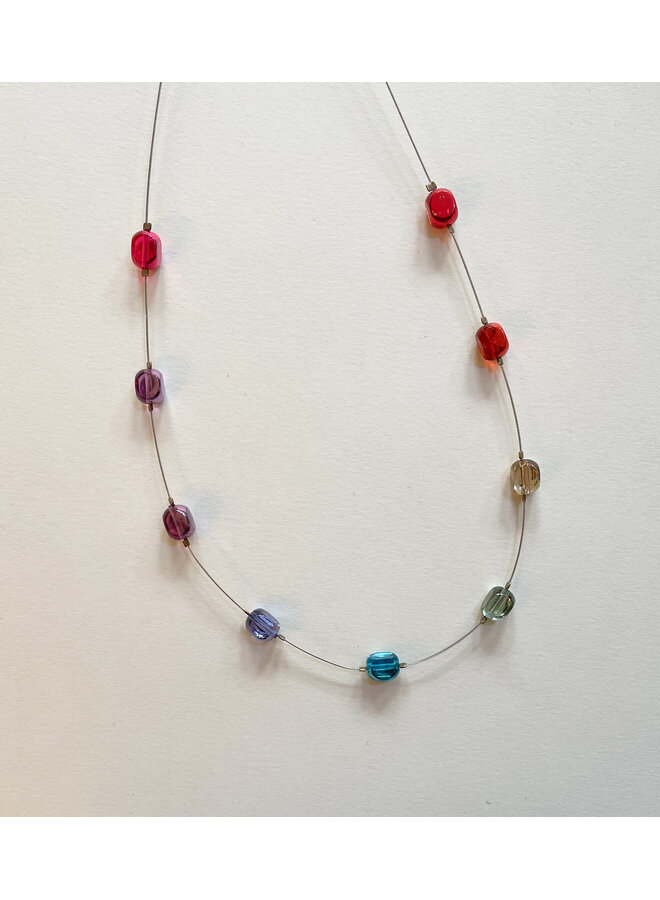 Necklace Rainbow Semi precious linked - 0.6