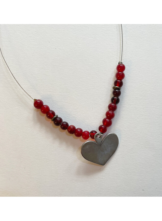 Necklace Beaded Heart - 0.14