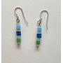 Shimmer Cubes Blue Earrings