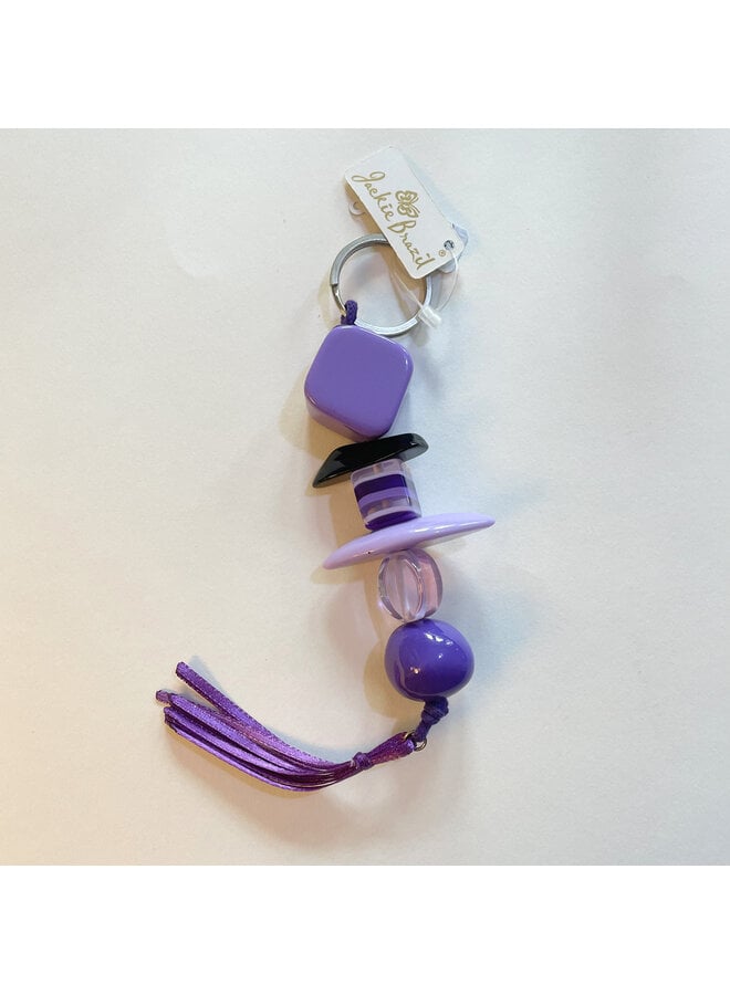 Purple  Bead and Tassel Key ring  40