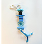 Blue Heart Bead and Tassel Key ring 41