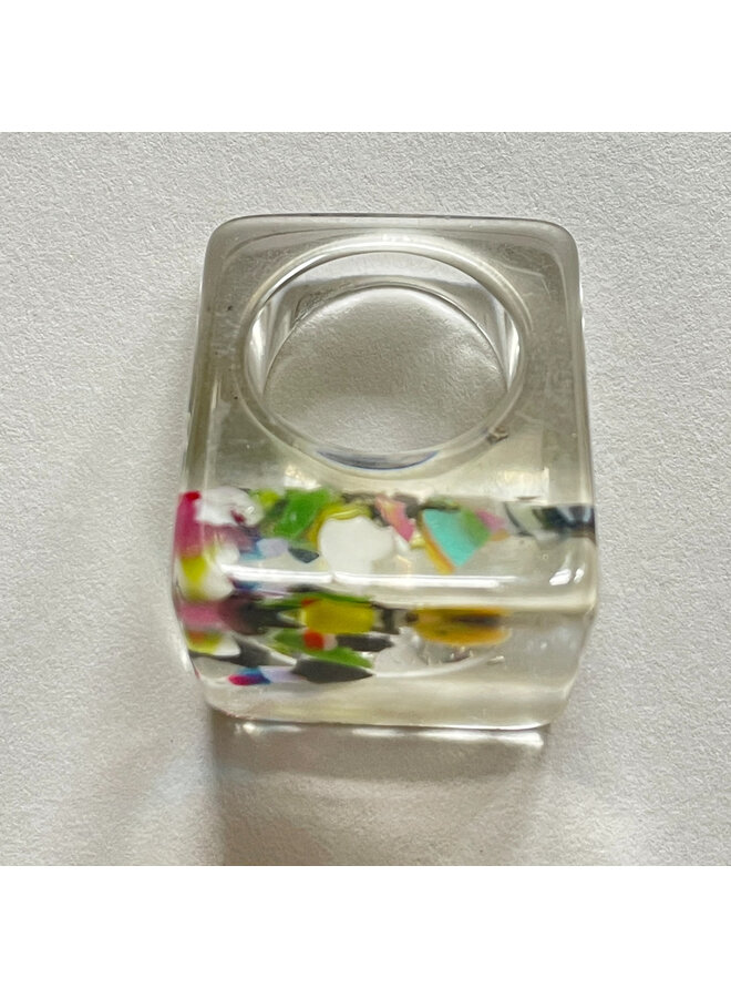 Fragments clear square size M ring 44