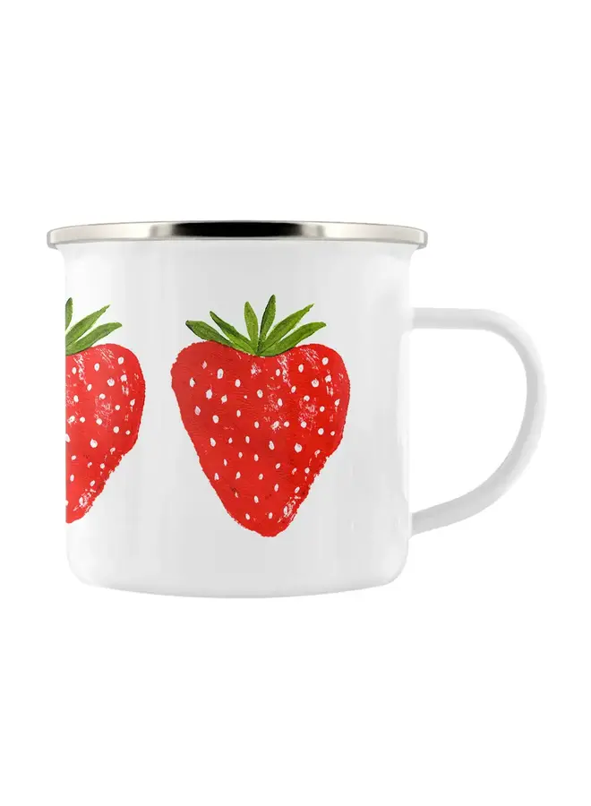 Strawberries Enamel Graphics Mug