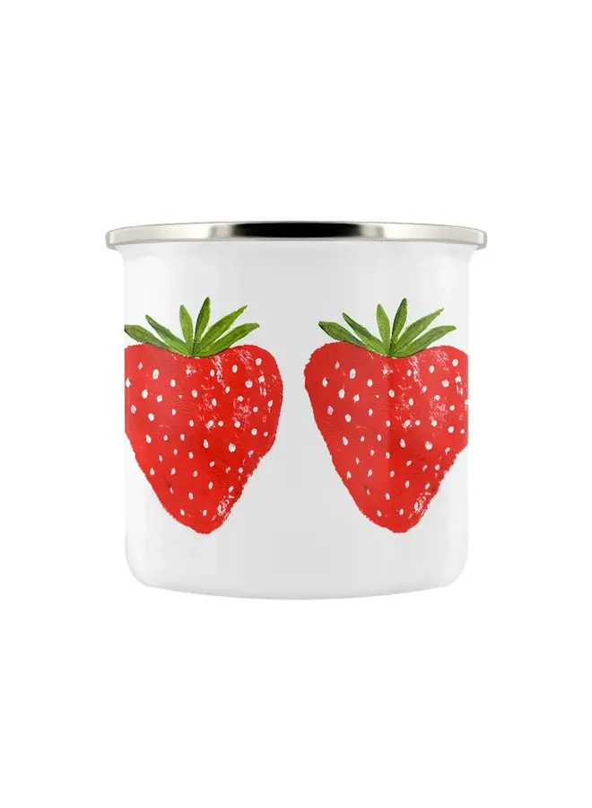 Strawberries Enamel Graphics Mug