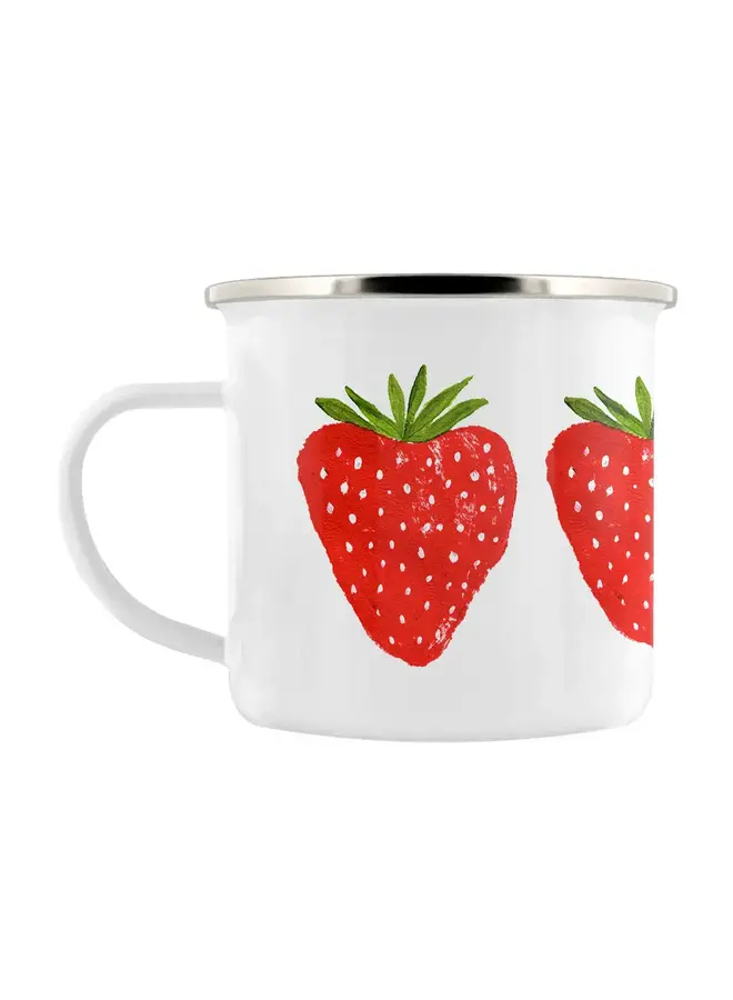 Strawberries Enamel Graphics Mug