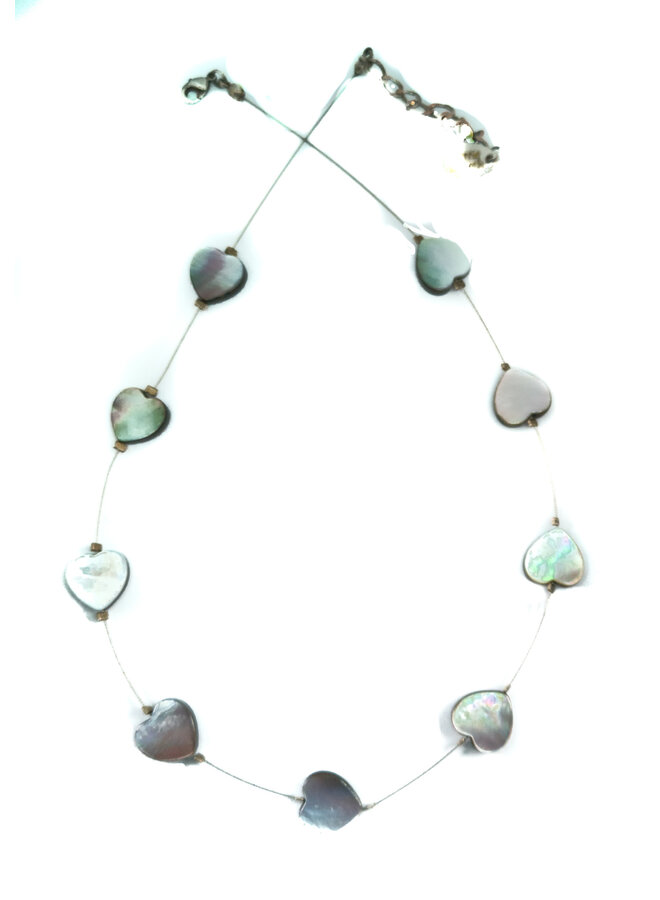 Necklace Pearl Hearts links - 0.11