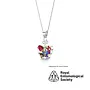 Mixed Flowers Small Butterfly Pendant Silver 44