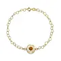 Daisy round real flower bracelet with silver heart chain 02