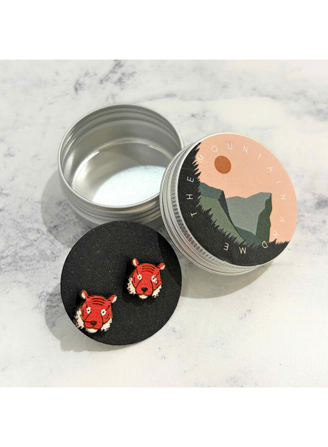 Pendientes de bambú Tiger Tiny Stud 47