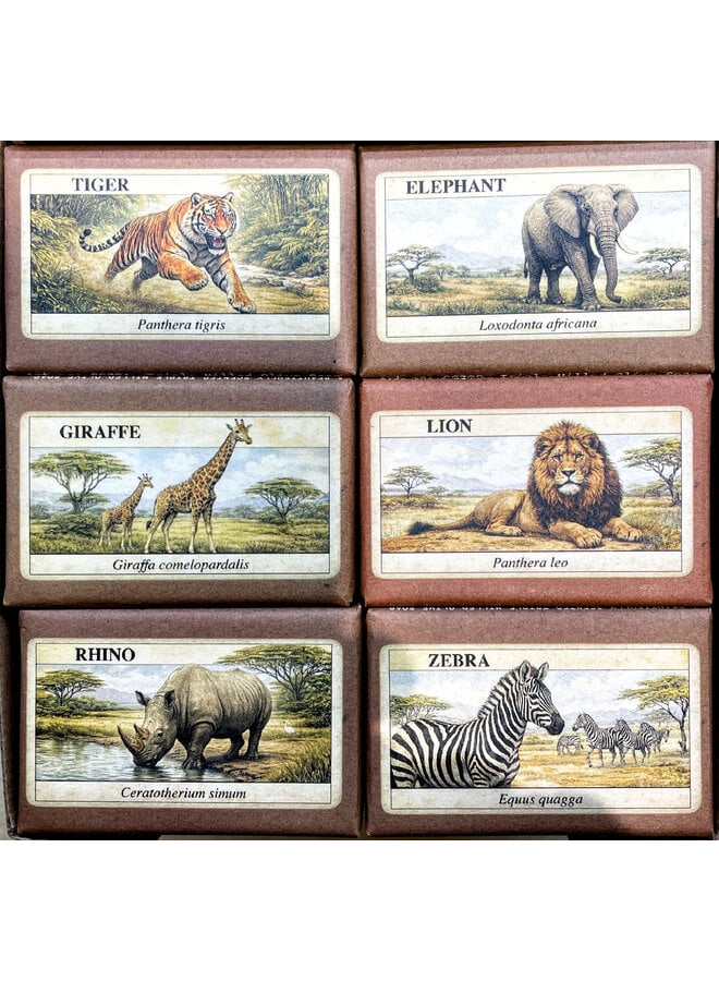 Olive Mini Soap Retro Safari Animals 31 (einzeln)