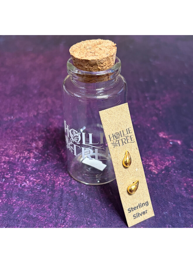 Teardrop Tiny Gold  Stud in a Bottle 41