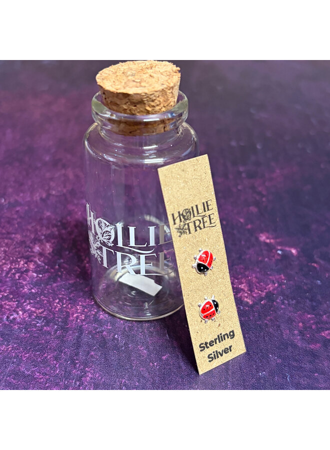 Ladybugs Tiny Silver Stud in a Bottle 27