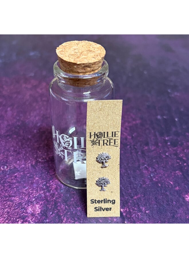 Tree of Life Tiny Silver Stud in a Bottle 33