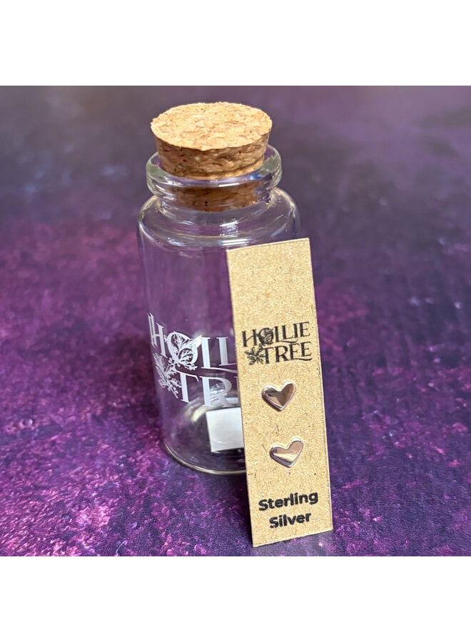 Heart Tiny Silver Stud in a Bottle 34