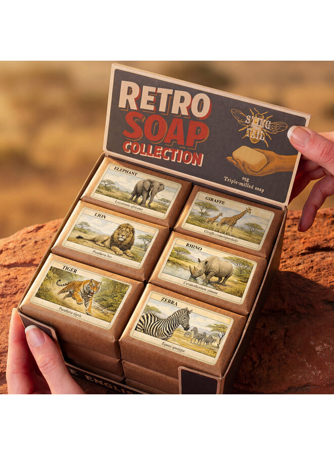 Olive Mini Tvål Retro Safari Djur 31 (singlar)