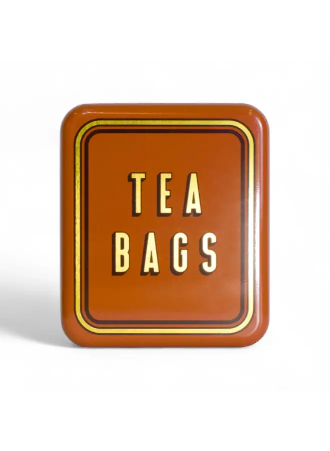 Tea Bag Tin- "Tea Bags" - Burnt Orange 14
