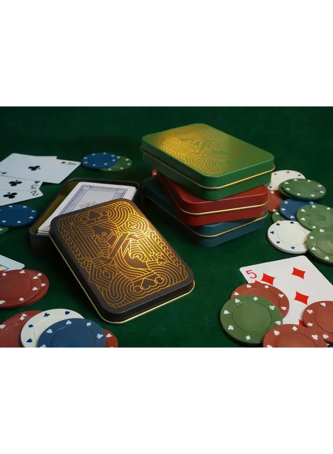 Playing Cards in a  Tin  - Black & Gold  23