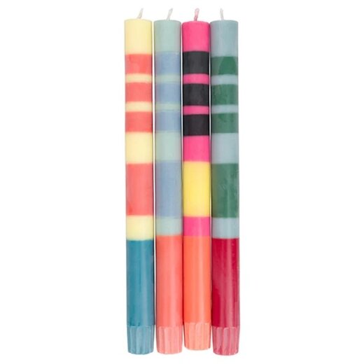 Striped Colour Dinner Candles