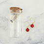 Boucles d'oreilles pendantes rondes en or 18 carats et cornaline 02