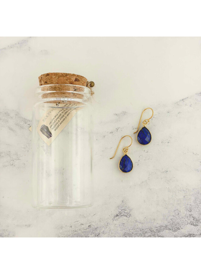 Lapis 18ct Gold Drop Earrings 04