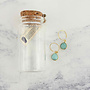 Amazonite 18ct Gold Round Drop Earrings 06