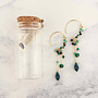 Green Onyx  18ct Gold  Round Drop Earrings 11