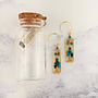 Emerald & Afghan beads 18ct Gold Round Drop Earrings 12