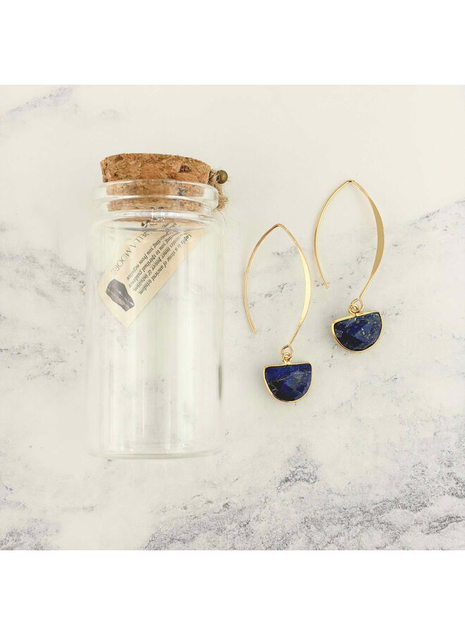 Lapis  18ct Gold  Long Drop Earrings 13