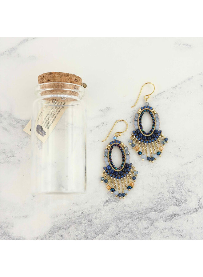 Lapis & Jade 18ct Gold   Drop Earrings 14