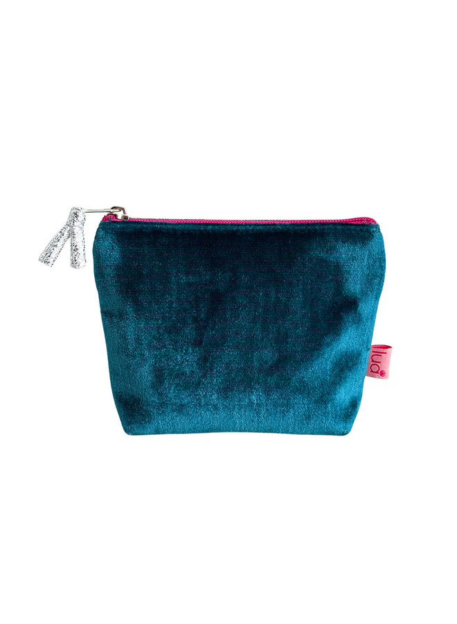 Dark Turquoise  Mini Velvet Zip  Coin Purse 159