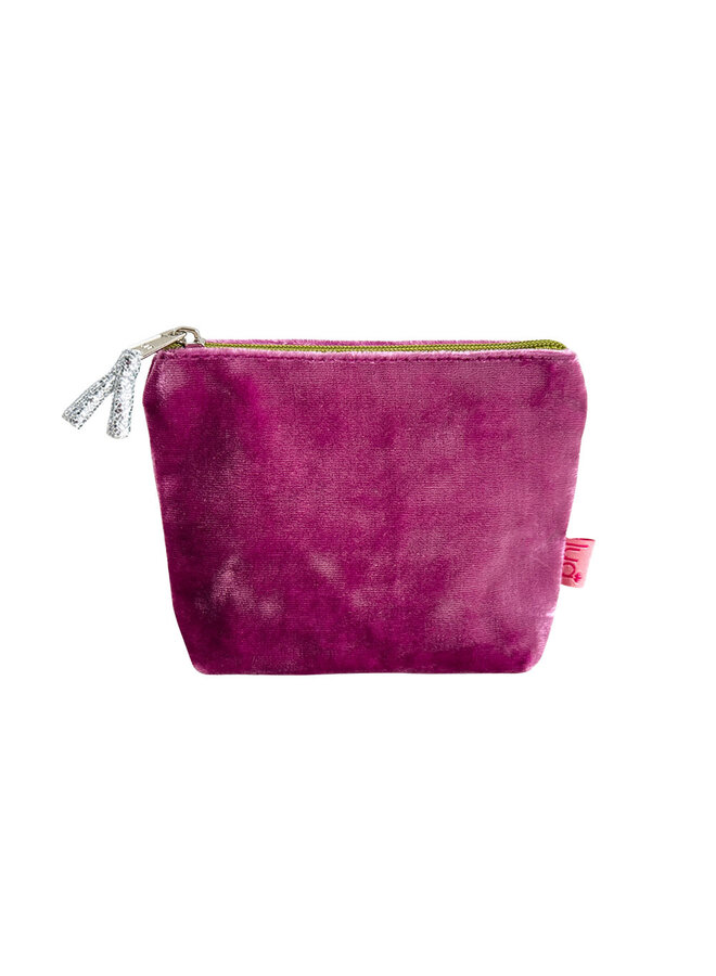 Purple  Mini Velvet Zip  Coin Purse 161