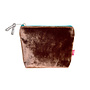 Chocolate  Mini Velvet Zip  Coin Purse 163