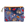 Hedgehog Embroidered Velvet Navy Purse 166