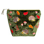 Hedgehog Embroidered Olive Cosmetic Pouch  172