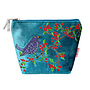 Blackbird and Berries  Embroidered Large  Cosmetic Pouch  174