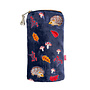 Sac à lunettes en velours bleu marine brodé d'un hérisson 180