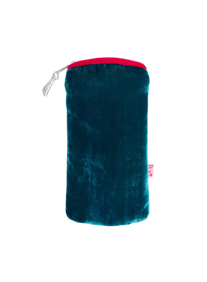 Dark Turquoise Velvet Glasses Purse 183