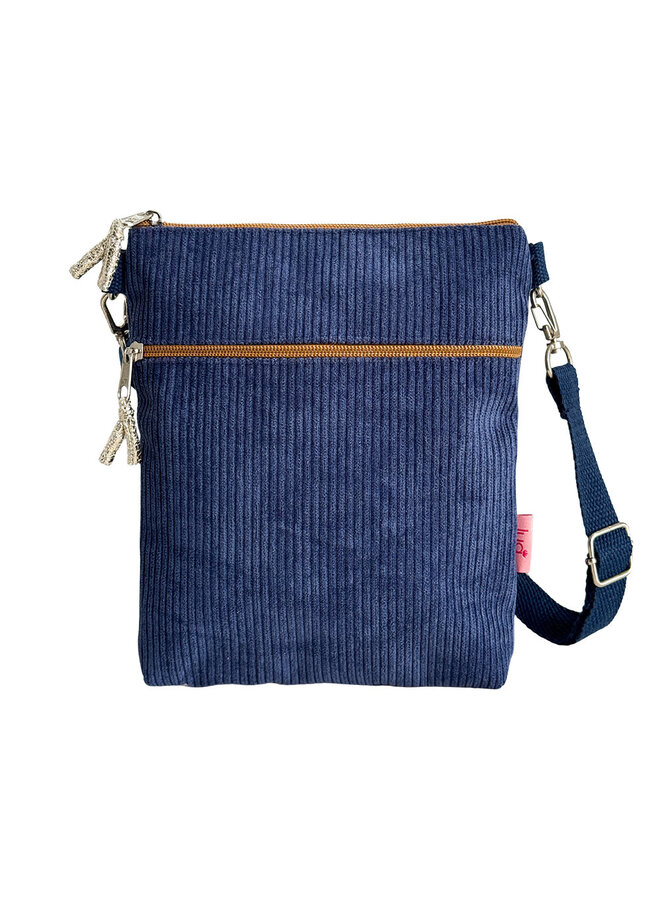 Navy Corduroy Cross Body Purse 185