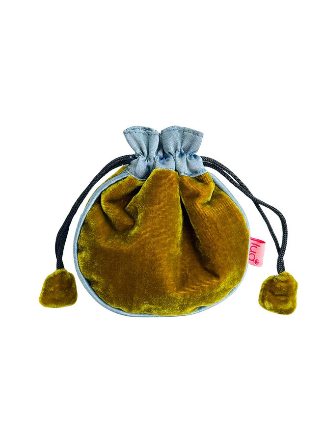 Gold Velvet and Silk Drawsring Pouch 189