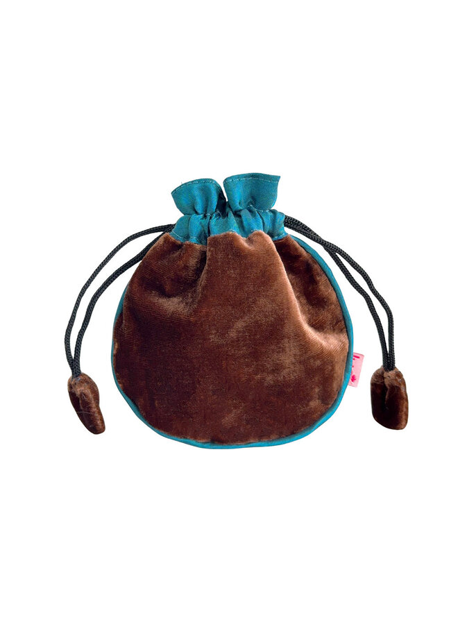 Chocolate  Velvet  and Silk Drawsring Pouch  191