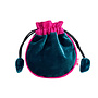 Dark Turquoise Velvet  and Silk Drawsring Pouch  196