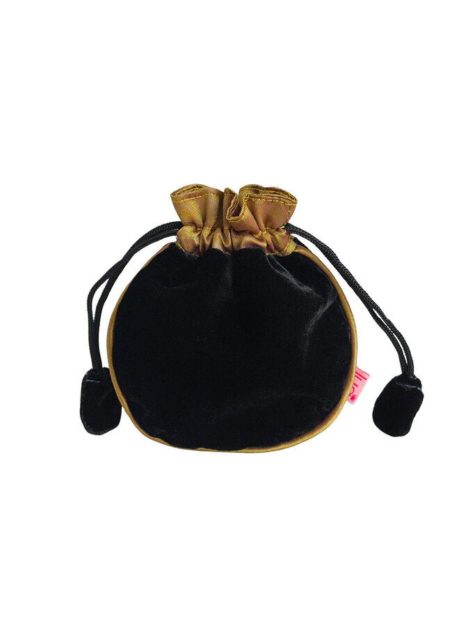 Black Velvet  and Silk Drawsring Pouch  197