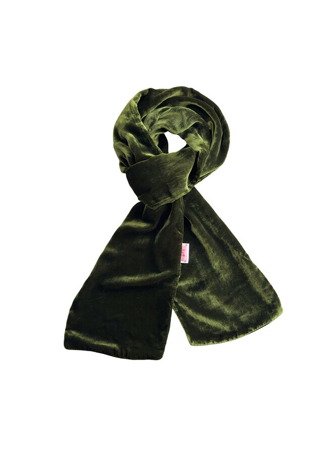 Dark Olive Plain Velvet Scarf 199